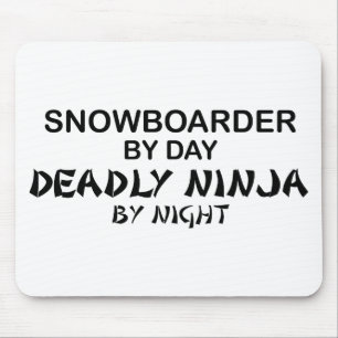 Snowboarder Deadly Ninja by Night Mouse Pad