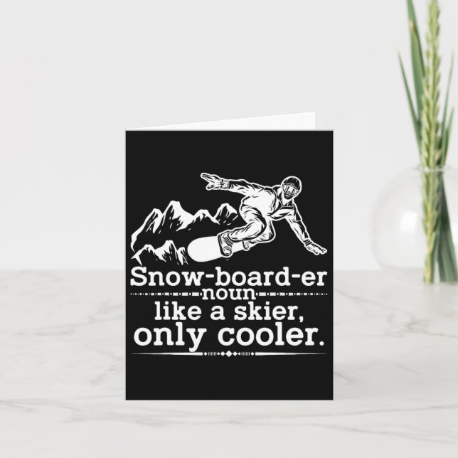 Snowboarder Definition Funny Snowboarding Winter S Card (Front)
