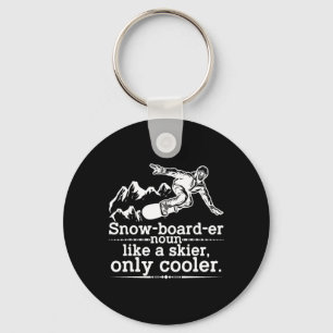 Snowboarder Definition Funny Snowboarding Winter S Key Ring