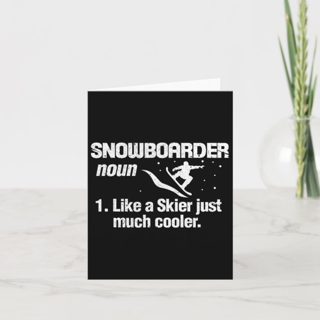 Snowboarder Definition Meaning Snowboarding Snowbo Card (Front)