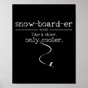 Snowboarder Definition Snowboard Skier Skiing Wint Poster