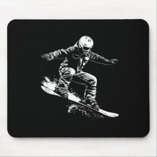 Snowboarder Drawing Snowboarding Slope 1 Mouse Pad