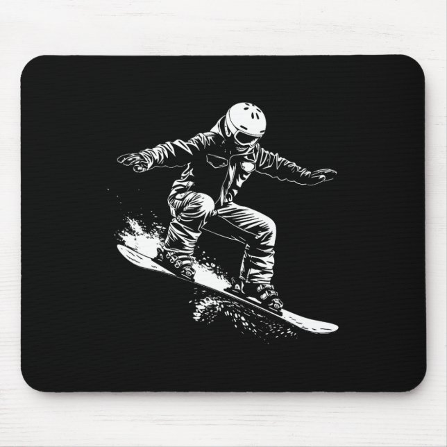Snowboarder Drawing Snowboarding Slope 1  Mouse Pad (Front)