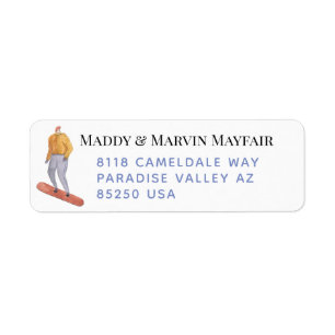 Snowboarder Easy-To-Read Return Address Label