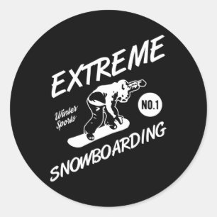Snowboarder Extreme Snowboarding Winter Sports Sno Classic Round Sticker