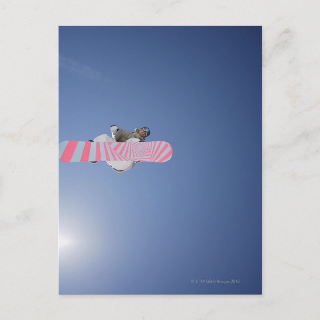 Snowboarder Flying Through the Air Postcard (Front)