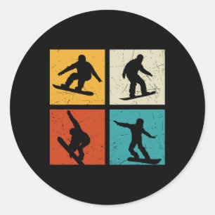 Snowboarder Free Style Snowboarding Snowboard Extr Classic Round Sticker