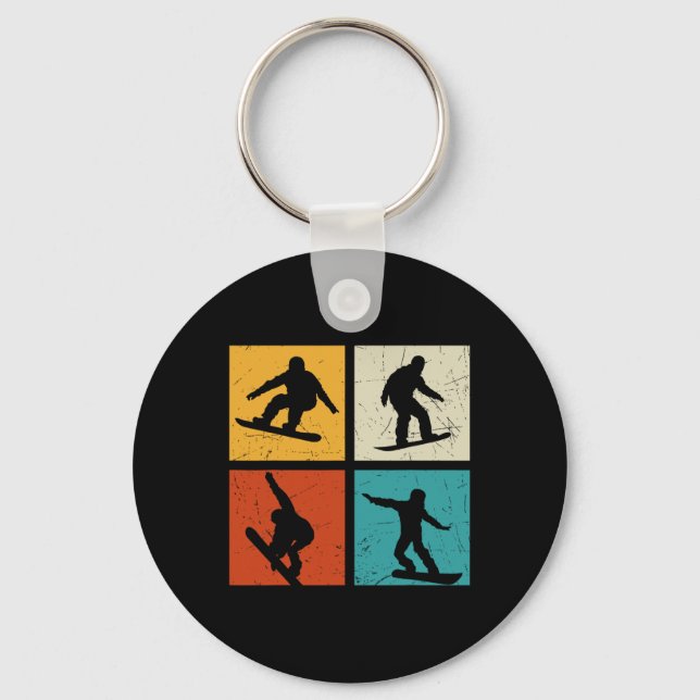 Snowboarder Free Style Snowboarding Snowboard Extr Key Ring (Front)