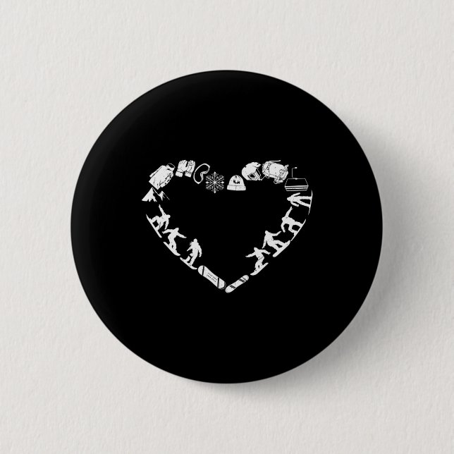 Snowboarder Freeriding Design. Ski Snowboard Snowb 6 Cm Round Badge (Front)