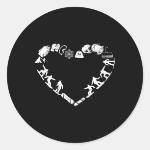 Snowboarder Freeriding Design. Ski Snowboard Snowb Classic Round Sticker