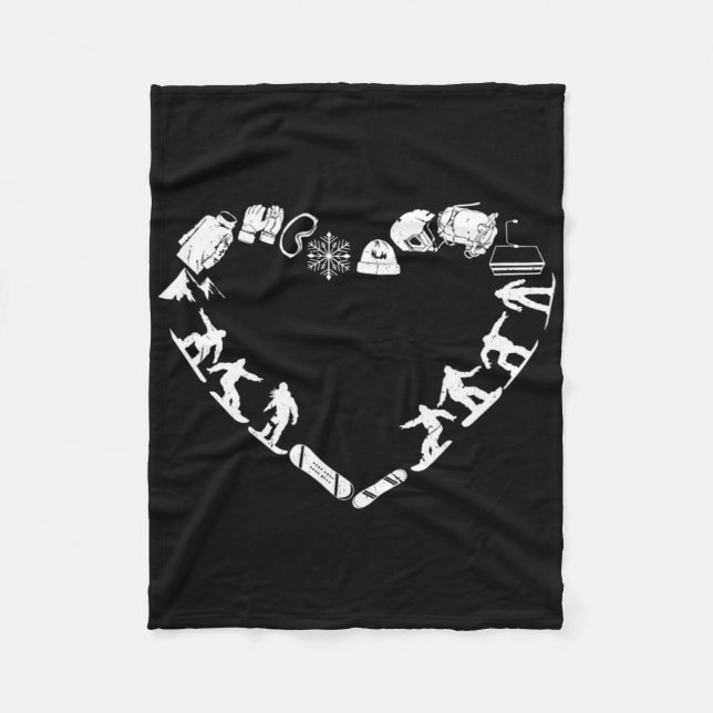 Snowboarder Freeriding Design. Ski Snowboard Snowb Fleece Blanket (Front)
