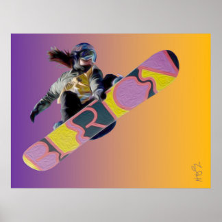 Snowboarder Girl Poster