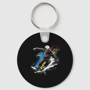Snowboarder Graffiti Alpine Snowboarding  Key Ring