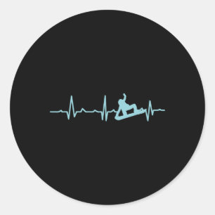 Snowboarder Heartbeat Snowboarding Skiing Classic Round Sticker