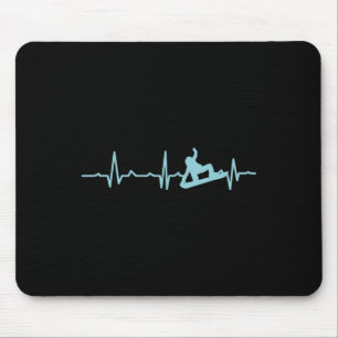 Snowboarder Heartbeat Snowboarding Skiing Mouse Pad