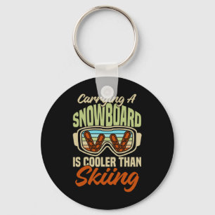 Snowboarder Helmet Gear Ski Slope Mountains Snowbo Key Ring