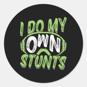 Snowboarder I Do My Own Stunts Snowboarding Childr Classic Round Sticker