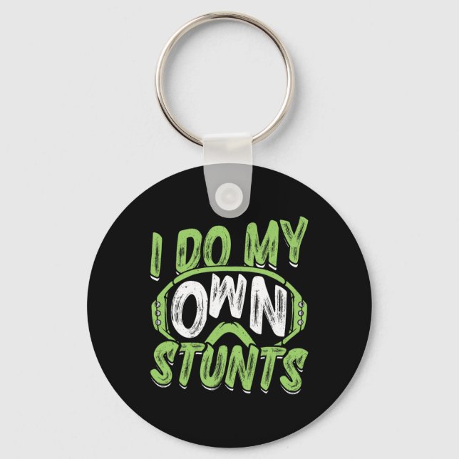 Snowboarder I Do My Own Stunts Snowboarding Childr Key Ring (Front)