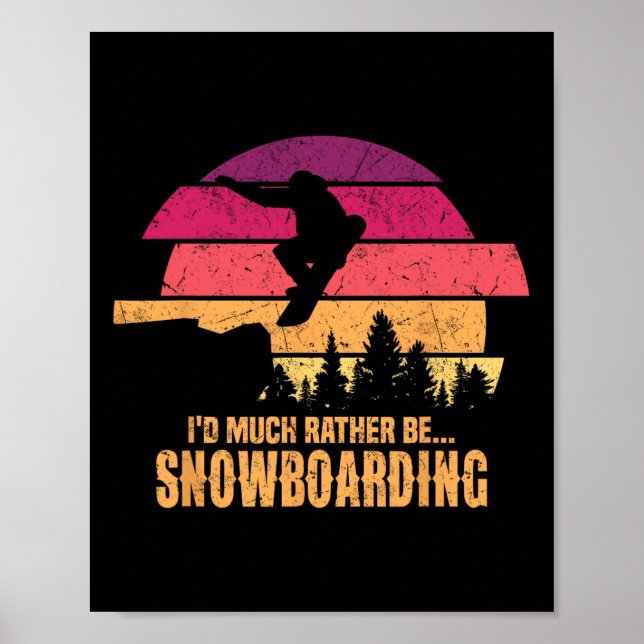 Snowboarder I'd Much Rather Be Snowboarding  Poster (Front)