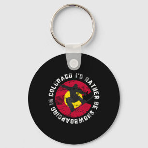 Snowboarder I'd Rather Be Snowboarding In Colorado Key Ring