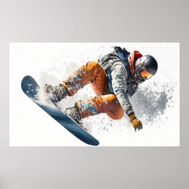Snowboarder Illustration Poster (Front)