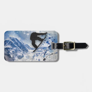 Snowboarder In Flight Luggage Tag