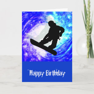 Snowboarder in Whiteout Card