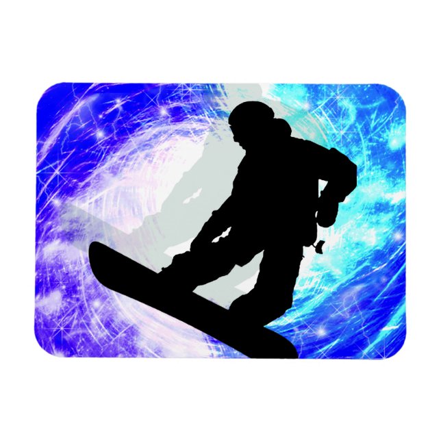 Snowboarder in Whiteout Magnet (Horizontal)