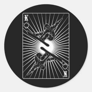 Snowboarder King Freestyle Mountains Snowboarding  Classic Round Sticker