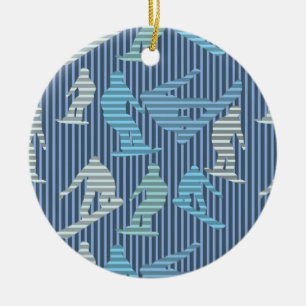 Snowboarder Lines Ceramic Ornament