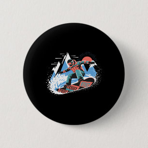 Snowboarder Master The Slopes Snowboarding Snowboa 6 Cm Round Badge