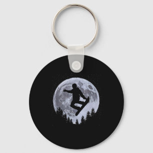 Snowboarder Moon Snowboarding Freestyle Pro Snowbo Key Ring