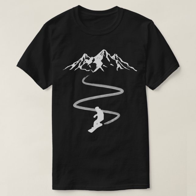 Snowboarder mountains descent T-Shirt (Design Front)