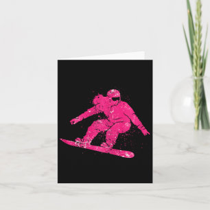 Snowboarder Mountains Ski Slope Retro Snowboarding Card