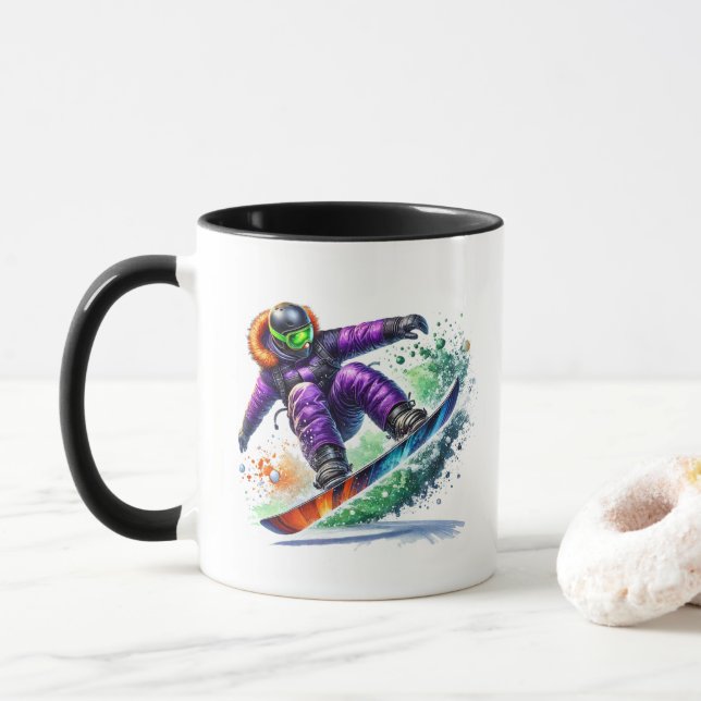 Snowboarder  mug (With Donut)