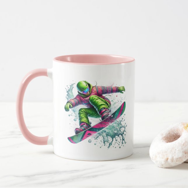 Snowboarder  mug (With Donut)