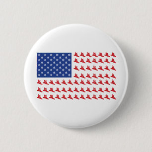 Snowboarder-Patriotic-Flag 6 Cm Round Badge