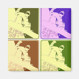 Snowboarder/Pop Art Magnet