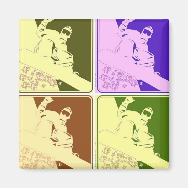 Snowboarder/Pop Art Magnet (Front)