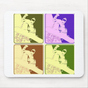 Snowboarder/Pop Art Mouse Pad