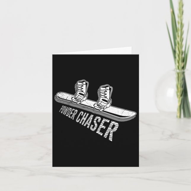 Snowboarder Powder Chaser Funny Snowboarding Child Card (Front)