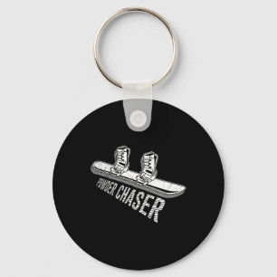 Snowboarder Powder Chaser Funny Snowboarding Child Key Ring