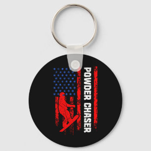 Snowboarder Powder Chaser Funny Snowboarding Child Key Ring