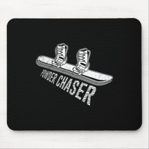 Snowboarder Powder Chaser Funny Snowboarding Child Mouse Pad