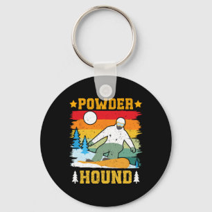 Snowboarder Powder Hound Funny Snowboarding Kids  Key Ring