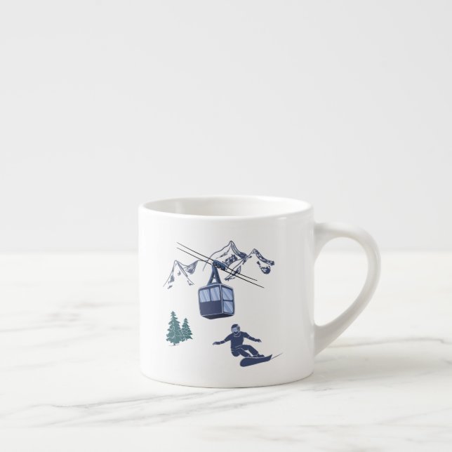 Snowboarder Power to The People Ski Resort Espresso Cup (Right)