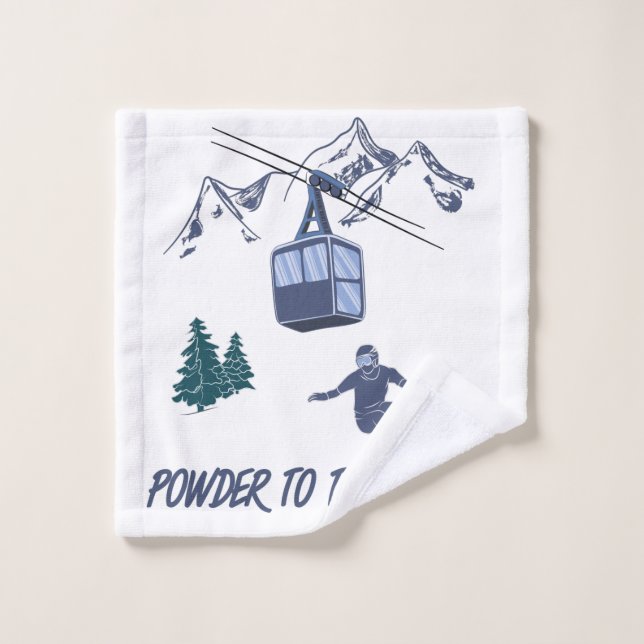 Snowboarder Power to The People Ski Resort Wash Cloth (Wash Cloth)