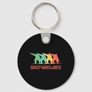Snowboarder Retro Pop Art Snowboarding Graphic  Key Ring