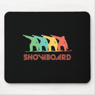 Snowboarder Retro Pop Art Snowboarding Graphic Mouse Pad