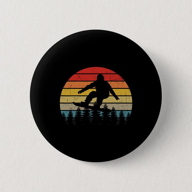 Snowboarder Retro Snowboarding Snowboard Extreme S 6 Cm Round Badge (Front)